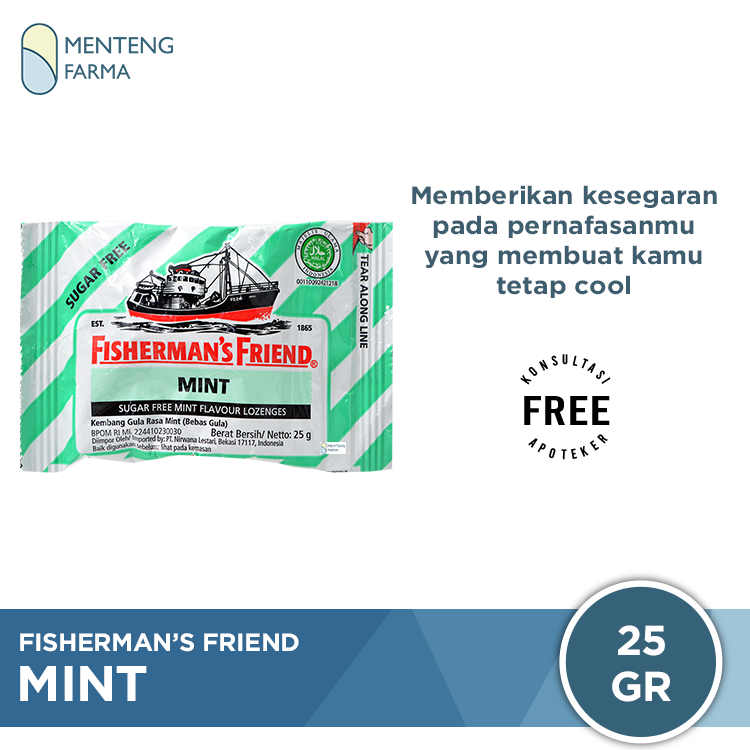 Fisherman #39 s Friend Mint Sugar Free Permen Pelega Tenggorokan Apotek