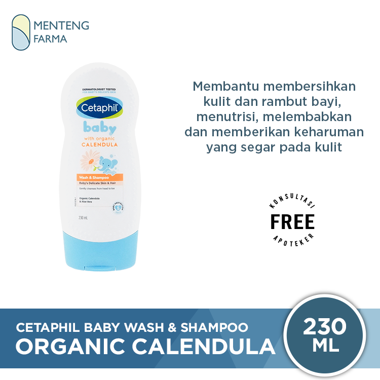 Cetaphil Baby Wash Shampoo with Organic Calendula 230 mL Sabun