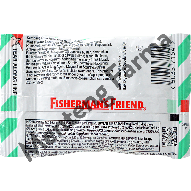 Fisherman #39 s Friend Mint Sugar Free Permen Pelega Tenggorokan Apotek