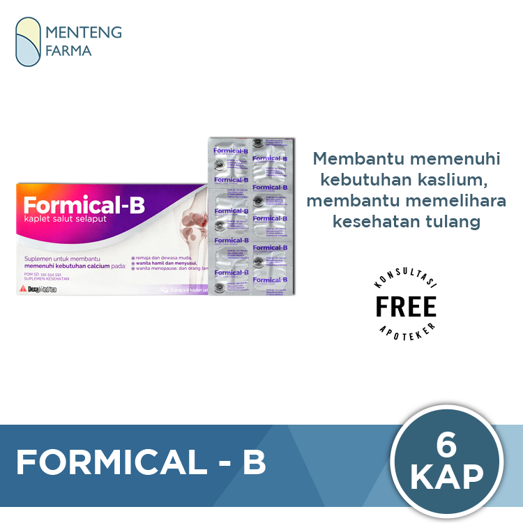 Formical-B 6 Kaplet - Suplemen Penambah Kalsium – Apotek