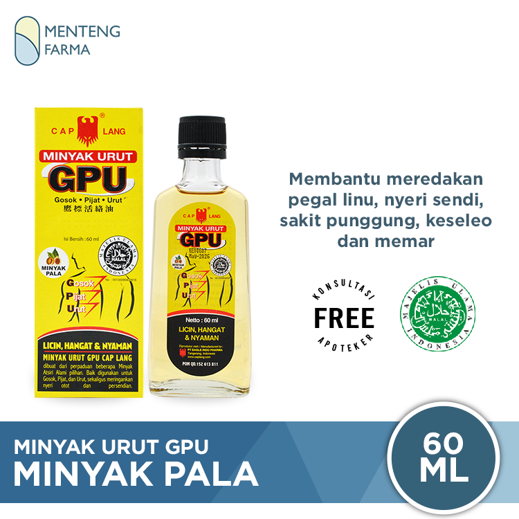 Minyak Urut GPU Cap Lang Minyak Pala 60 mL - Minyak Urut Licin dan Han ...