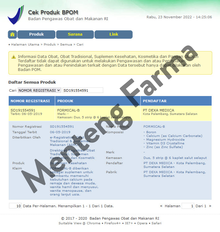 Formical-B 6 Kaplet - Suplemen Penambah Kalsium – Apotek
