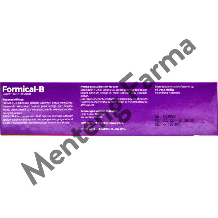Formical-B 6 Kaplet - Suplemen Penambah Kalsium – Apotek
